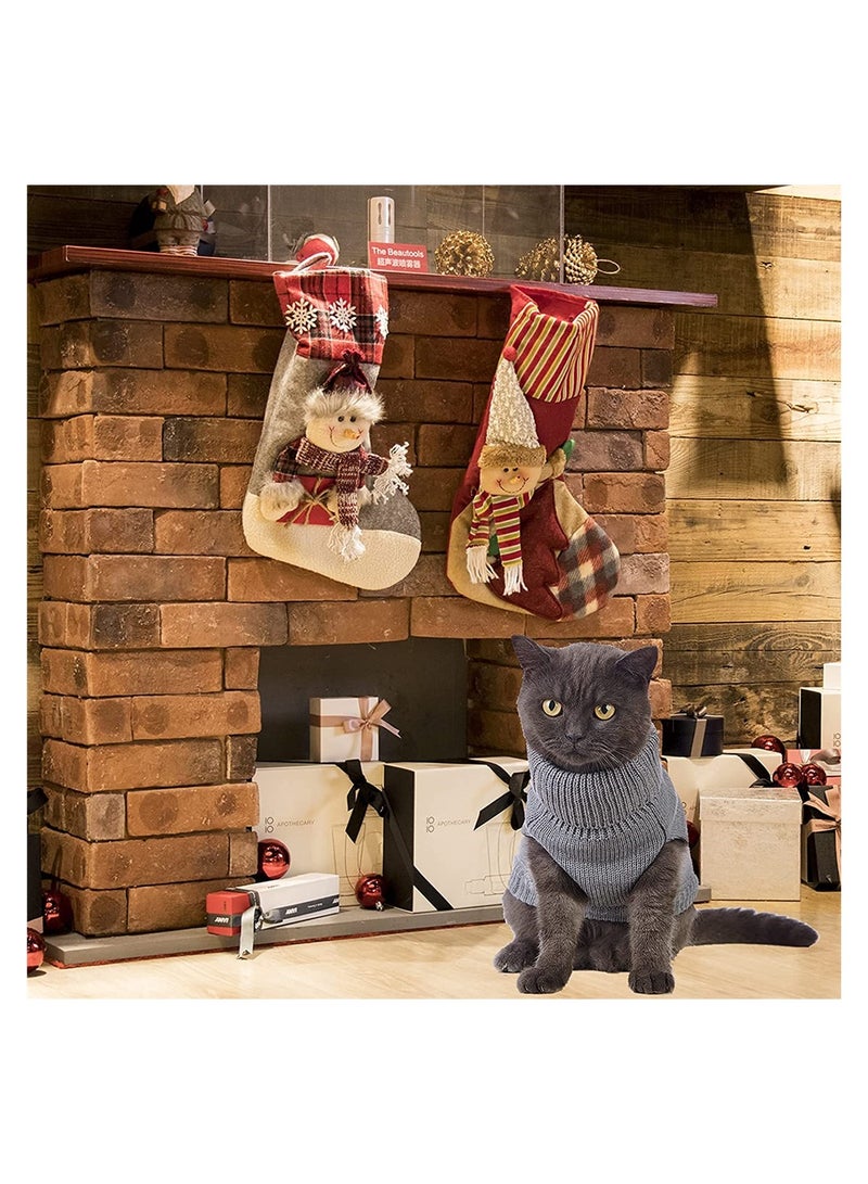 Warm Knitted Cat Sweater, Turtleneck Sleeveless Outfit for Cats & Small Dogs, Perfect Winter Clothes (XS Size) - Image 5