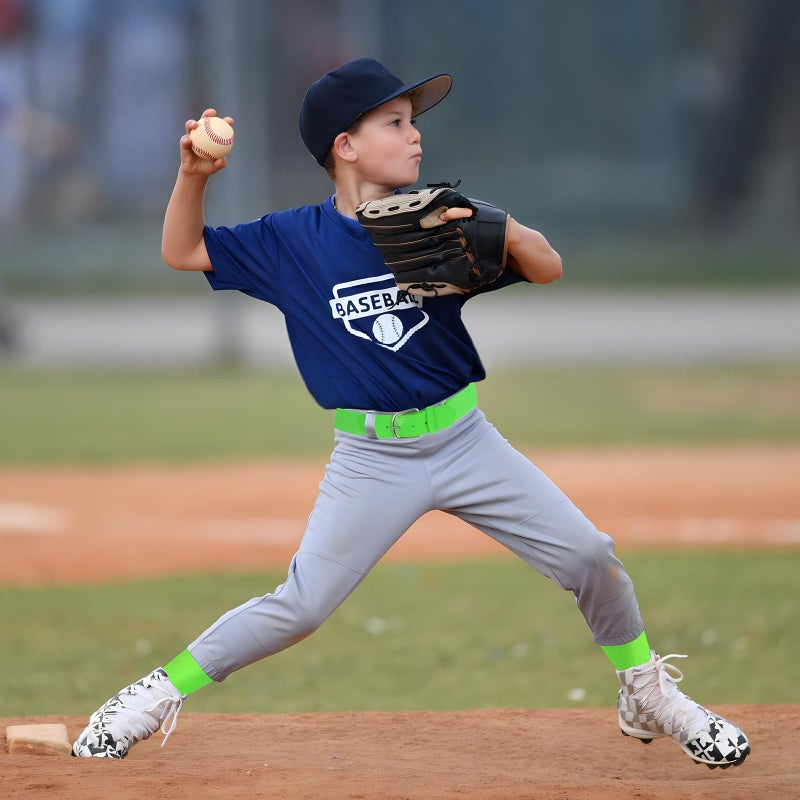 Ultrafun Kids Youth Baseball/Softball Socks and Belt Combo Set for Boys Girls (US, Alpha, Medium, Regular, Neon Green) - Image 2
