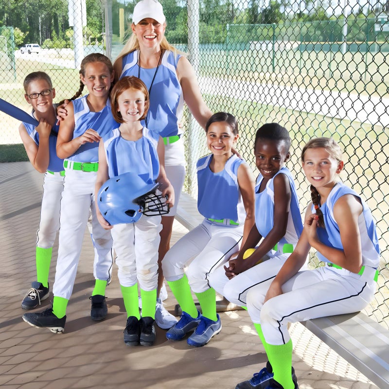 Ultrafun Kids Youth Baseball/Softball Socks and Belt Combo Set for Boys Girls (US, Alpha, Medium, Regular, Neon Green) - Image 3