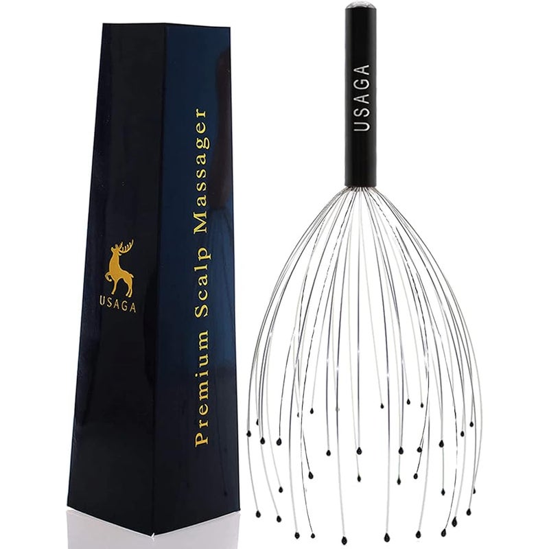 USAGA 36 Fingers Head Massager Scalp Massager Head Scratcher for Head Body Relaxing (Black) - Image 1