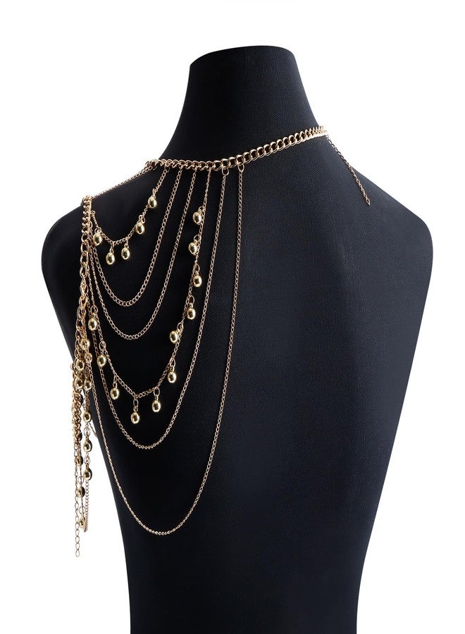 Rotaiboes Gold Multi-layered Tassel Shoulder Chain Necklace for Strapless Dresses - Sexy Wedding Bridal Jewelry - Image 5