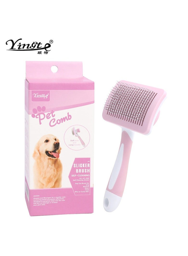 yingte Pet Grooming Brush And Nail Clipper 2 In 1 Self Cleaning Grooming Tool For All Kinds Of Pets Including Dogs And Cats - Image 1