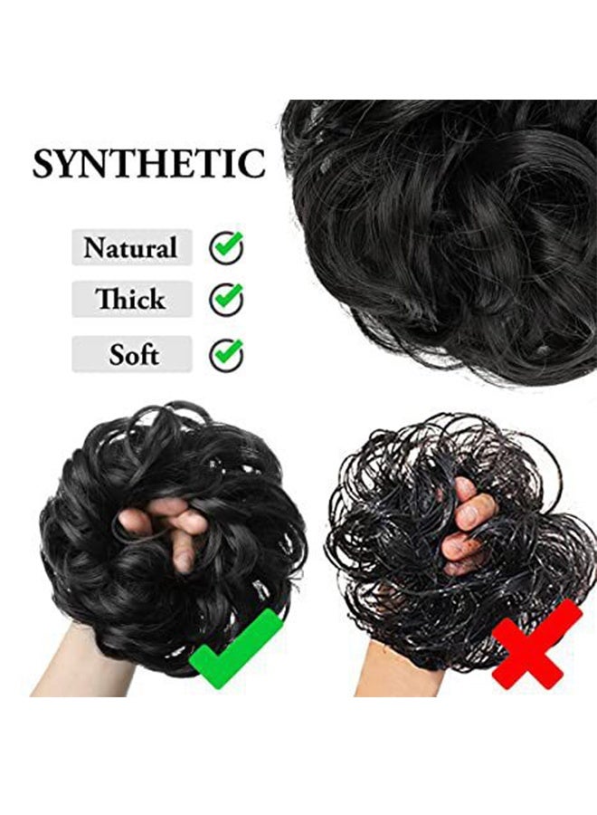 HAIR Large Messy Bun Hair Piece Wavy Curly Scrunchies Synthetic Chignon Ponytail Hair Extensions Thick Updo Hairpieces for Women #Blonde - Image 5