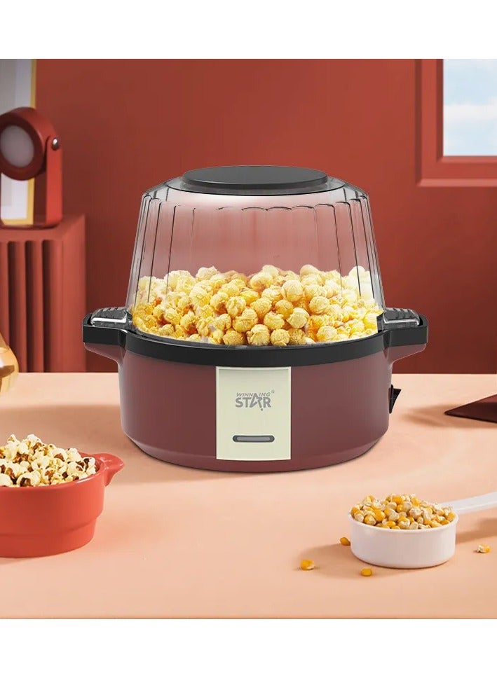 ويننج ستار آلة صنع الفشار بالهواء الساخن الكهربائية بقوة 700 وات، سعة 2 لتر، مع لوح غير لاصق، ووظيفة التسخين السريع والتحريك ومقابض باردة الملمس، آمنة للاستخدام في غسالة الأطباق - Image 3