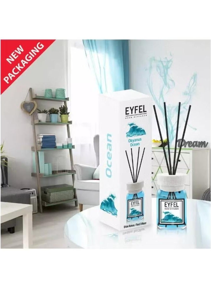 BUYCO EYFEL Reed Diffuser, Ocean - 120ml | Best Home Fragrance | Long-Lasting Eyfel Perfume Aroma Diffuser | Enhance Home Ambiance with Ocean Scent | Perfect for Living Rooms & Bedrooms - Image 1