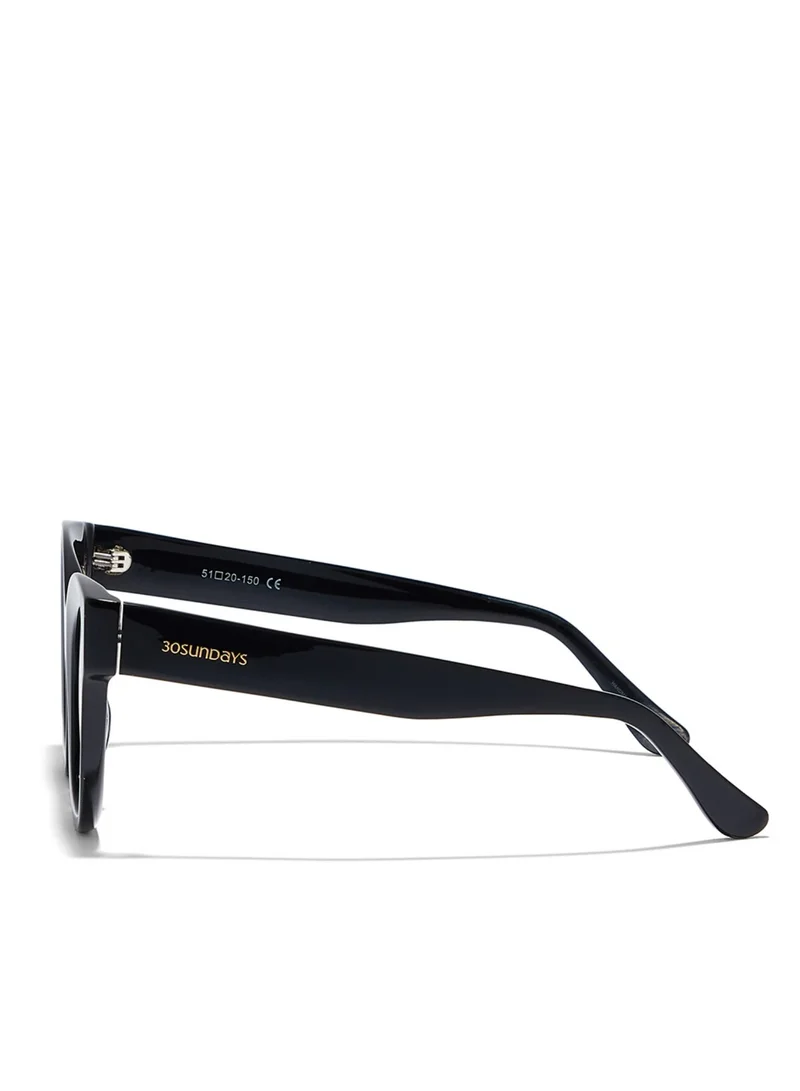 30Sundays DAWN Women Gray Sunglasses - Frame Material: Acetate - Lens Color: Gray- Frame Color: Black - Full Rim