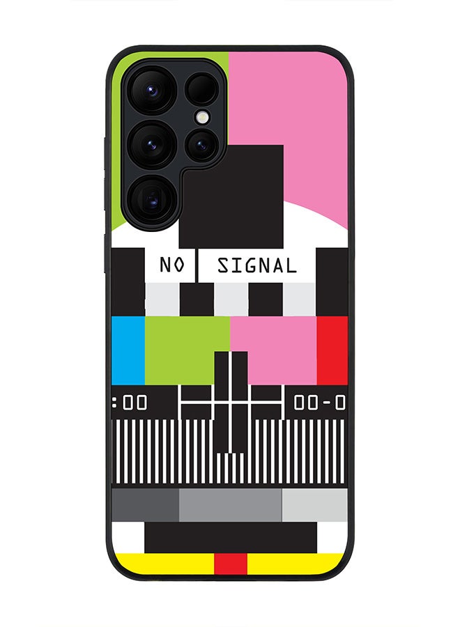 Stylizedd Rugged Black edge case for Samsung Galaxy S24 Ultra, Slim fit Soft Case Flexible Rubber Edges Anti Drop TPU Gel Thin Cover- No Signal TV - Image 1