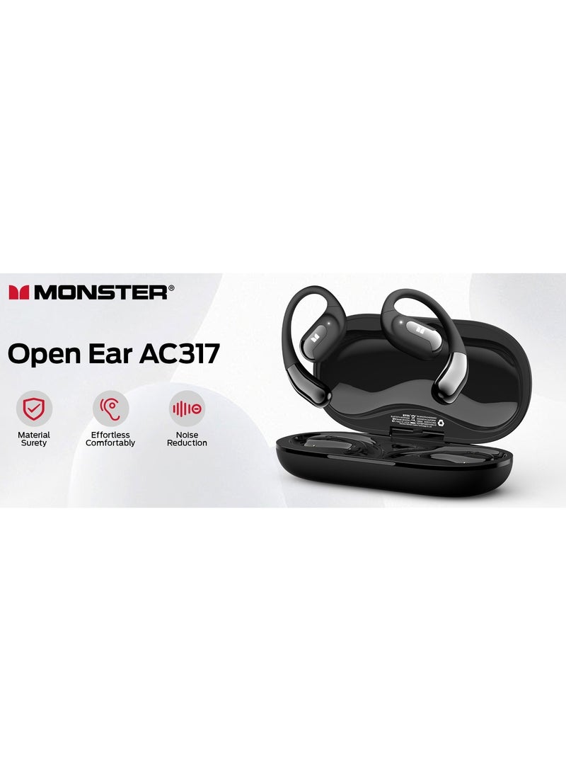 Monster - Monster AC317 Earphones, Stereo Sound , Clear Calling, Type-C Charging, Waterproof  ,Touch Control, Sweatproof -Black - Image 1