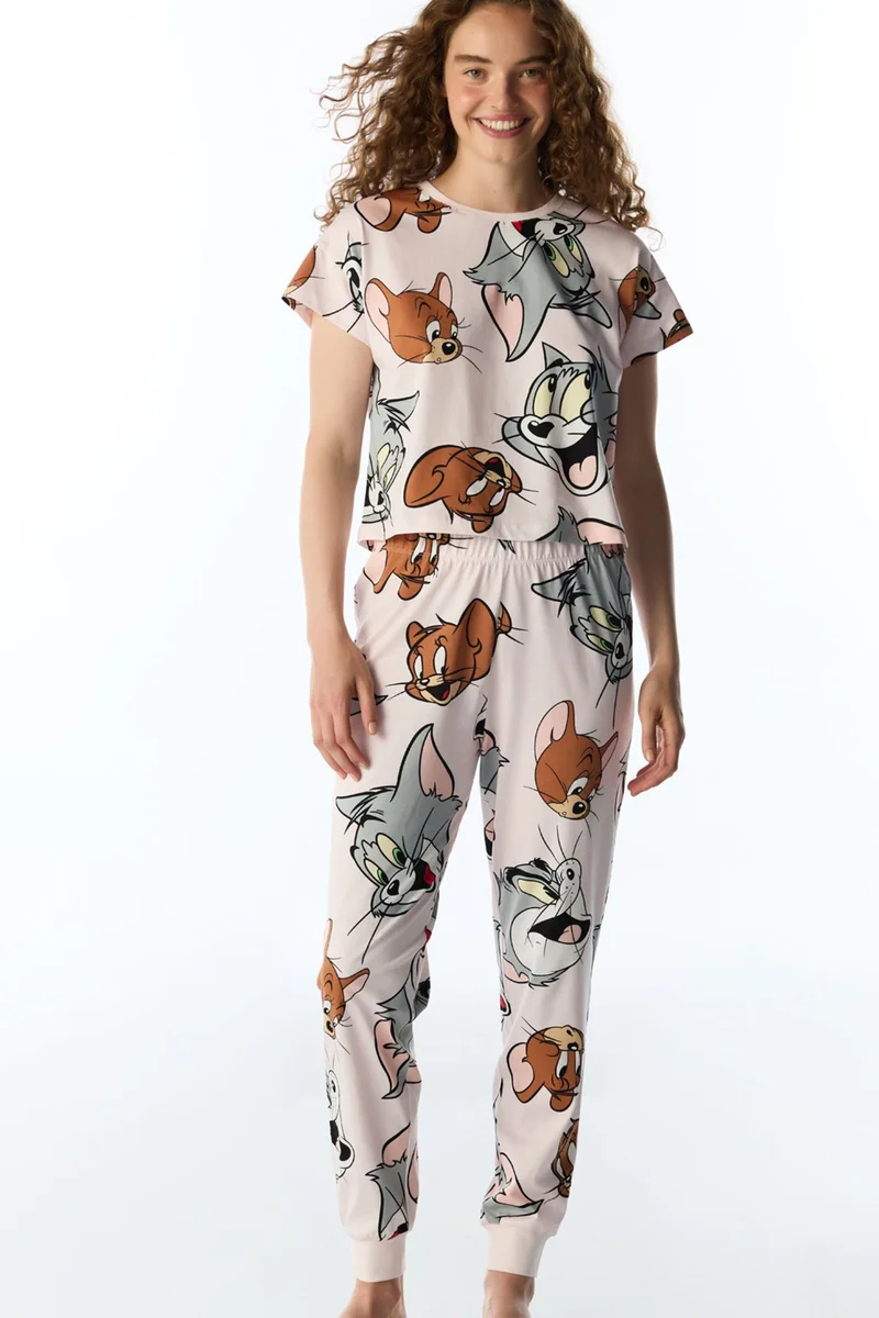 بنتي PENTI Tom&jerry Cat Print Short Sleeve Pajama Set