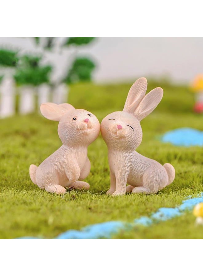 MAOMIA 7 Pcs Rabbit Figures for Kids, Animal Toys Set Cake Toppers, Rabbit Figurines Collection Playset for Christmas Birthday Gift Desk Decorations - Image 4