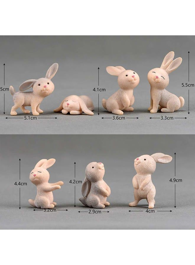 MAOMIA 7 Pcs Rabbit Figures for Kids, Animal Toys Set Cake Toppers, Rabbit Figurines Collection Playset for Christmas Birthday Gift Desk Decorations - Image 5