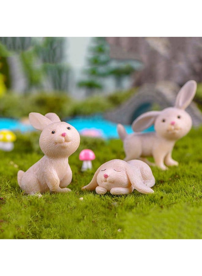 MAOMIA 7 Pcs Rabbit Figures for Kids, Animal Toys Set Cake Toppers, Rabbit Figurines Collection Playset for Christmas Birthday Gift Desk Decorations - Image 3