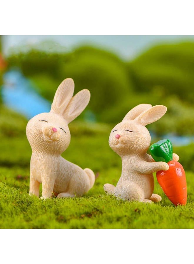 MAOMIA 7 Pcs Rabbit Figures for Kids, Animal Toys Set Cake Toppers, Rabbit Figurines Collection Playset for Christmas Birthday Gift Desk Decorations - Image 2