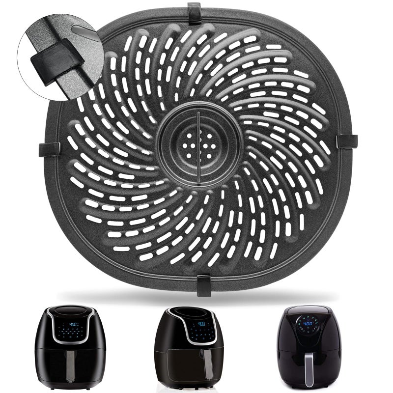 Replacement Parts for PowerXL Vortex 7 QT Air Fryer Oval 10395 Food Grade Stainless Steel Air Fryer Accessories Grill Pan Grill Plate Crisper Plate Tray Rack with Rubber Bumpers
