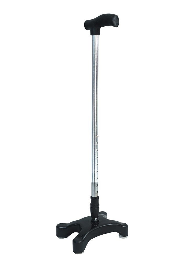 Highway Enterprises 4 Leg Walking Stick Chrome Height Adjustable Stick for Old Age People.. - Image 1