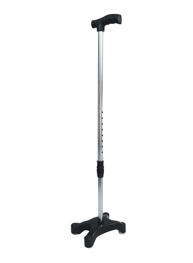 Highway Enterprises 4 Leg Walking Stick Chrome Height Adjustable Stick for Old Age People.. - Image 2