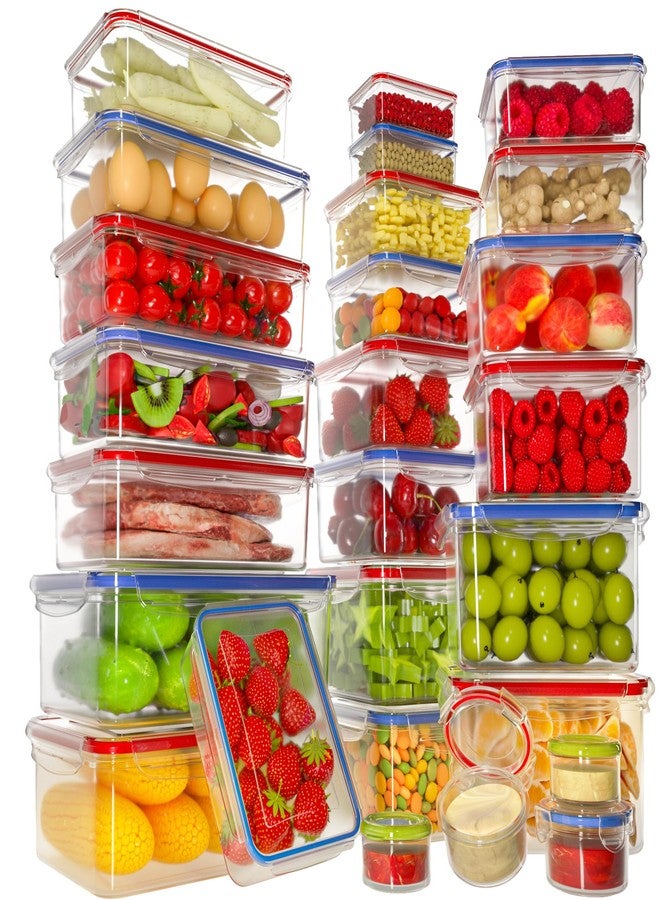 AdanZst 52-Piece Large Food Storage Containers with Lids Airtight, Health Material 85oz Leakproof Reusable Plastic Storage Containers, for Lunch, Meal Prep, and Leftovers, Kitchen Organizer, Freezer Container - Image 1