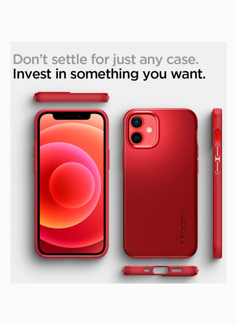 Thin Fit Designed Cover for Apple iPhone 12 Mini - Red