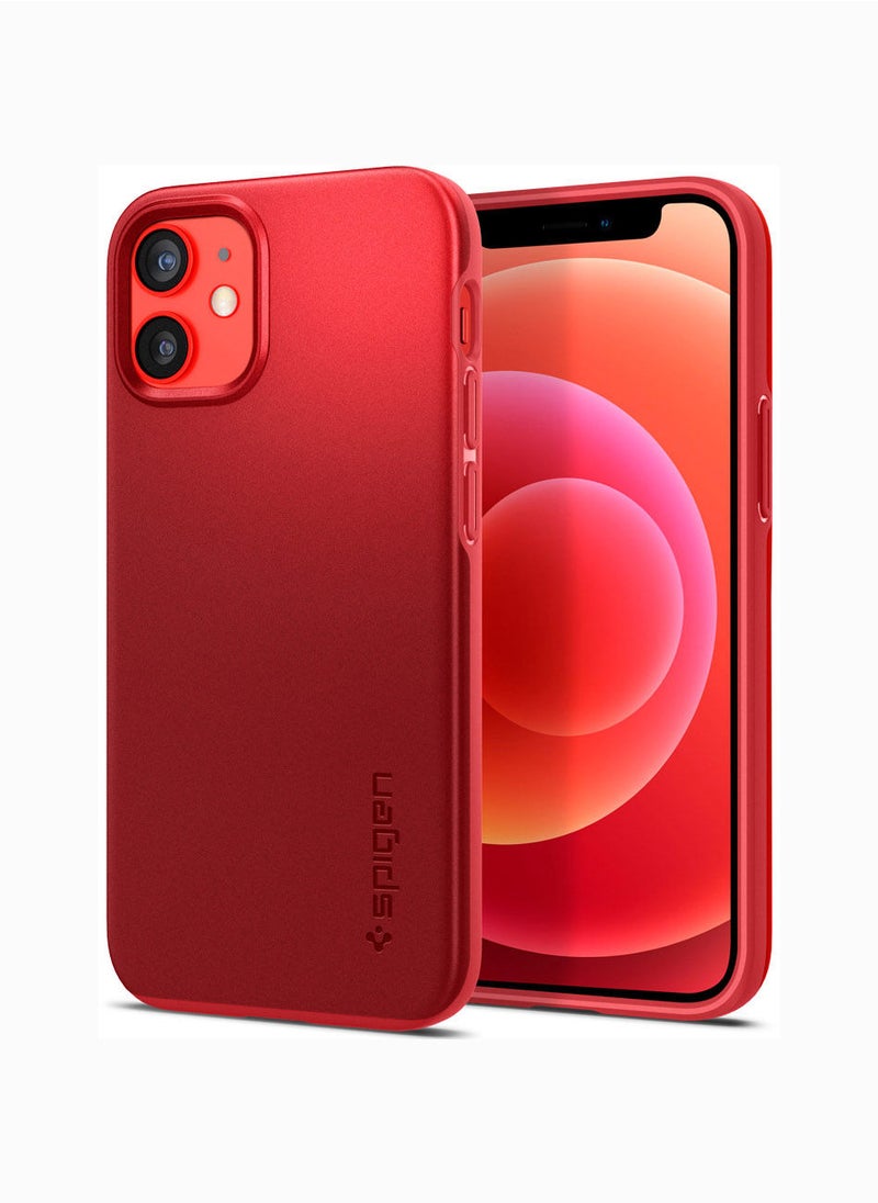 Spigen Thin Fit Designed Cover for Apple iPhone 12 Mini - Red  - Image 1