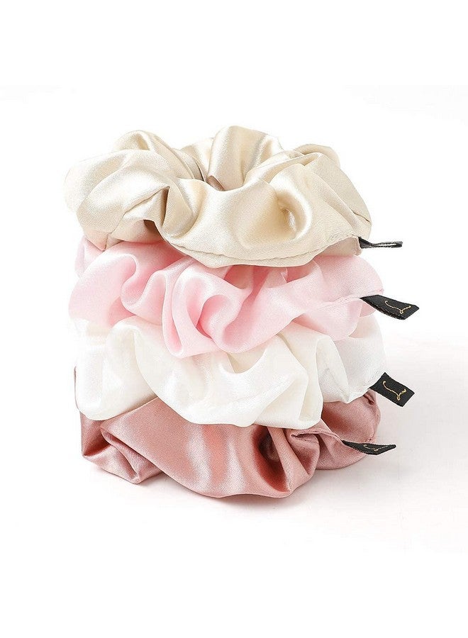 CHIROGRAPHY شعرية حرير ساتان مشدودات للنساء - شريط مرن ناعم | أربطة شعر كبيرة للفتيات، إكسسوارات شعر لجميع أنواع الشعر | مثالي للاستخدام اليومي والمناسبات الخاصة (عبوة من 4) - Image 4