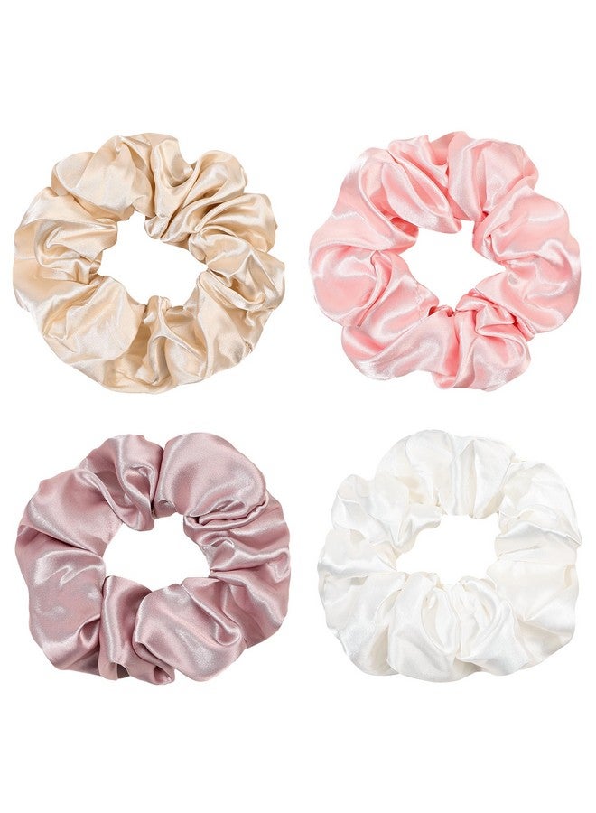 CHIROGRAPHY شعرية حرير ساتان مشدودات للنساء - شريط مرن ناعم | أربطة شعر كبيرة للفتيات، إكسسوارات شعر لجميع أنواع الشعر | مثالي للاستخدام اليومي والمناسبات الخاصة (عبوة من 4) - Image 1