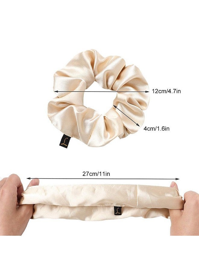 CHIROGRAPHY شعرية حرير ساتان مشدودات للنساء - شريط مرن ناعم | أربطة شعر كبيرة للفتيات، إكسسوارات شعر لجميع أنواع الشعر | مثالي للاستخدام اليومي والمناسبات الخاصة (عبوة من 4) - Image 2