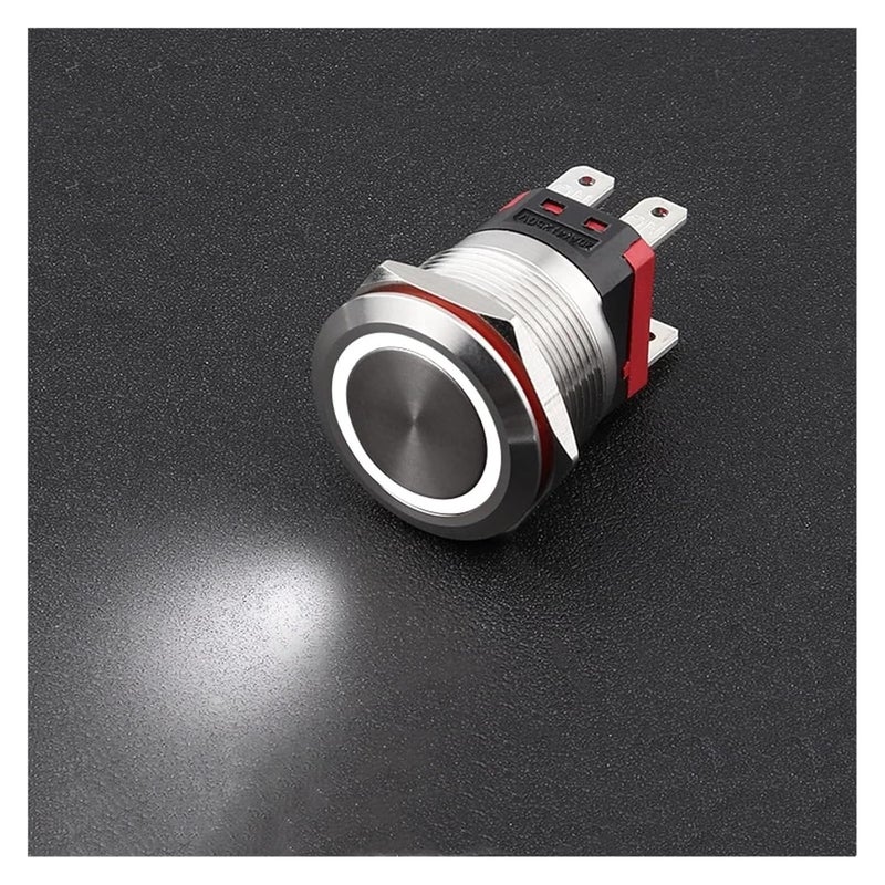 25 مم 20 أمبير مفتاح زر معدني عالي التيار ذاتي القفل إعادة تعيين بدء مقاوم للماء 24 فولت 220 فولت - Image 3