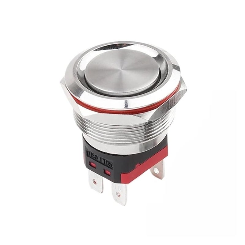 25 مم 20 أمبير مفتاح زر معدني عالي التيار ذاتي القفل إعادة تعيين بدء مقاوم للماء 24 فولت 220 فولت - Image 1