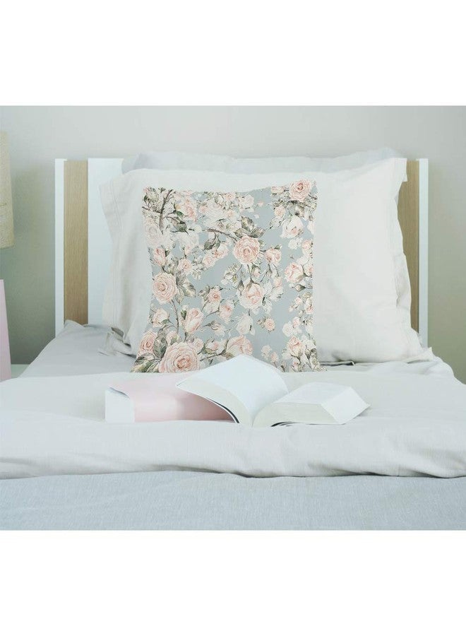 EKOBLA Watercolor Rose Throw Pillow Cover Vintage Flower Bud Garden Plants Elegance Botanical Cozy Square Cushion Case for Men Women Boys Girls Room Home Decor Cotton Linen 18x18 Inch - Image 3