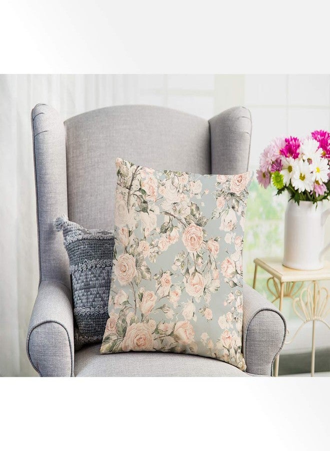 EKOBLA Watercolor Rose Throw Pillow Cover Vintage Flower Bud Garden Plants Elegance Botanical Cozy Square Cushion Case for Men Women Boys Girls Room Home Decor Cotton Linen 18x18 Inch - Image 4