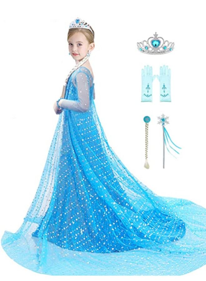 ISank Elsa Princess Costumes Birthday Party Dress Up Clothes  - Image 2