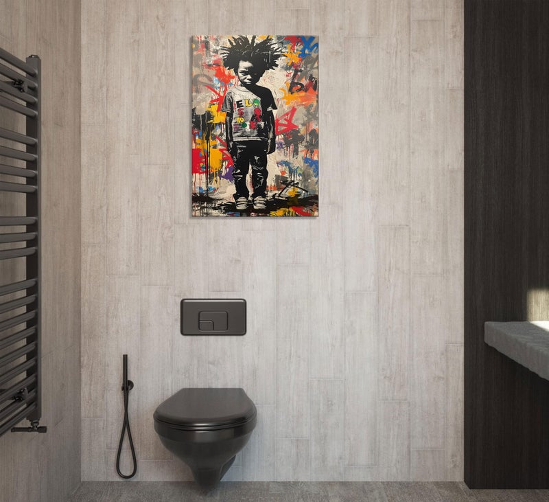 EVPYXFUT Graffiti Wall Art Street Pop Graffiti Canvas Prints Black Boy Pictures Colorful Figure Poster Black Boy Colorful Paintings Abstract Modern Wall Decor For Living Room Bedroom Framed - Image 5