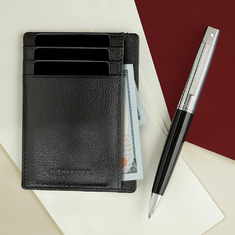 SHEAFFER Pen Sheaffer 300 G9312 Glossy Black With Chrome Plated Trims Bp With Credit Card Holder - Image 2