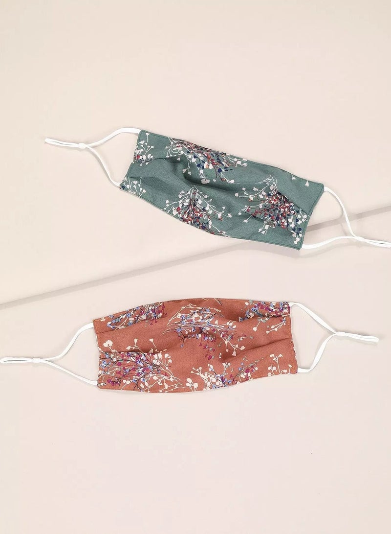 5pcs Ditsy Floral Pattern Face Covering  - Image 3