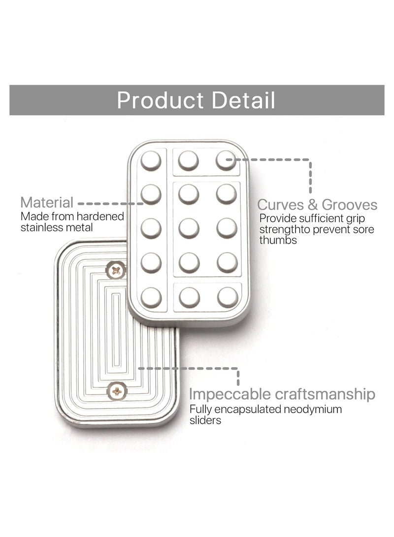 عام شريحة معدنية مضغطة (فيدجيت سلايدر)، مكعبات مغناطيسية دوارة. لعبة لا نهائية للحمل اليومي، تشغيل بالدفع، للكبار، لتخفيف القلق والتوتر ومساعدة من يعانون من اضطراب فرط الحركة ونقص الانتباه (ADHD). - Image 3