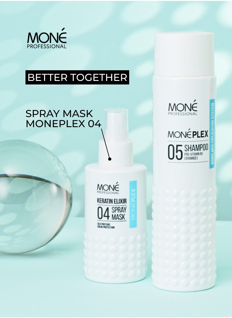 MONE Professional Moneplex 05 Shampoo - Hair Restoration Shampoo With A Rich Amino Acid Formula And Liquid Keratin, For Repairing Severely Damaged Hair, Heat Protection, Smoothness, Density And Healthy Shine After First Use, Neutral Fragrance, Gentle Care For Colored Hair, 300ml  - Image 5