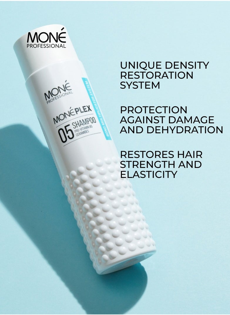 MONE Professional Moneplex 05 Shampoo - Hair Restoration Shampoo With A Rich Amino Acid Formula And Liquid Keratin, For Repairing Severely Damaged Hair, Heat Protection, Smoothness, Density And Healthy Shine After First Use, Neutral Fragrance, Gentle Care For Colored Hair, 300ml  - Image 3