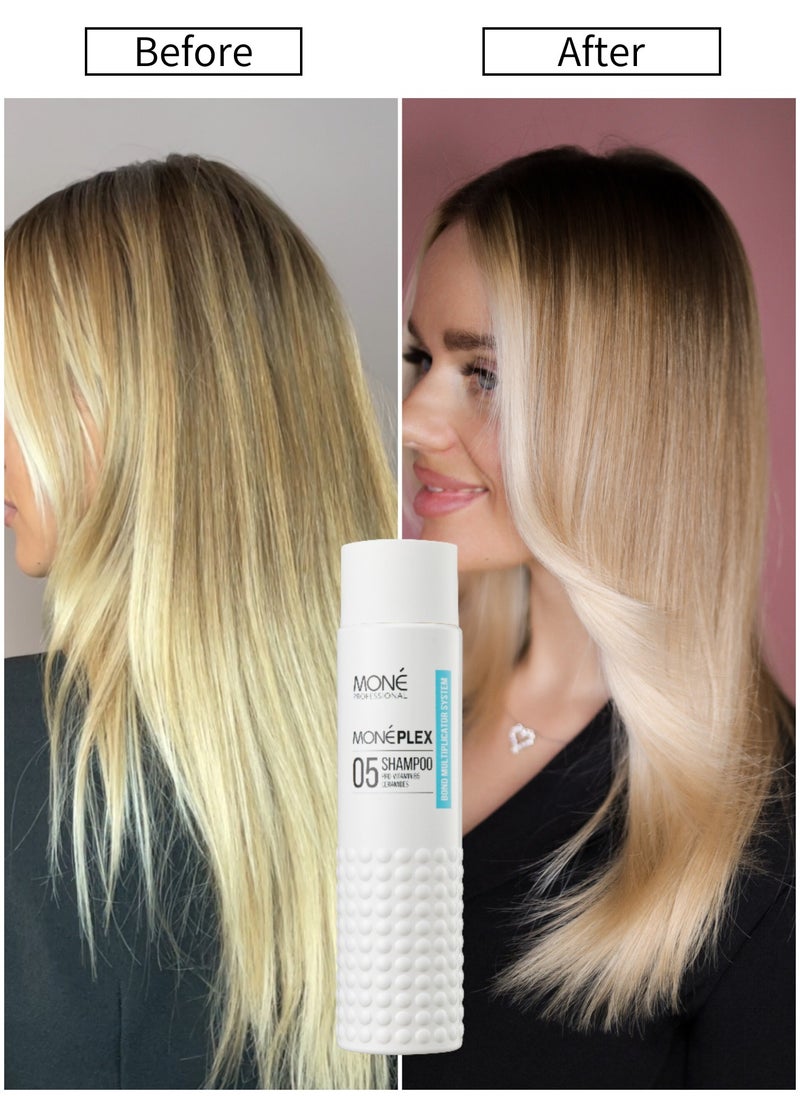 MONE Professional Moneplex 05 Shampoo - Hair Restoration Shampoo With A Rich Amino Acid Formula And Liquid Keratin, For Repairing Severely Damaged Hair, Heat Protection, Smoothness, Density And Healthy Shine After First Use, Neutral Fragrance, Gentle Care For Colored Hair, 300ml  - Image 2