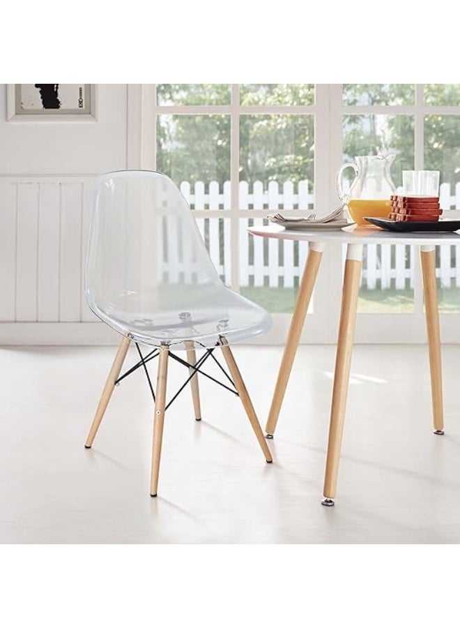 Modern Kitchen & Dining Chair Mid-Century Inspired Design with Natural Wood Legs, Stylish Lightweight Indoor Seating for Home & Café Use - Image 4