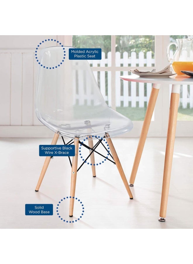 Modern Kitchen & Dining Chair Mid-Century Inspired Design with Natural Wood Legs, Stylish Lightweight Indoor Seating for Home & Café Use - Image 5