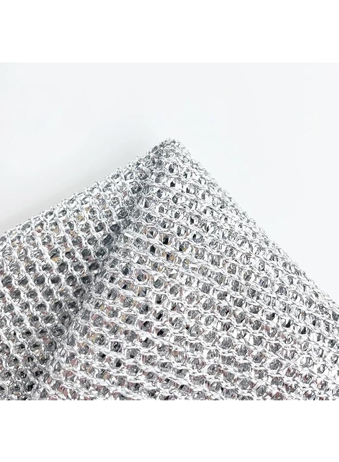 promass Multipurpose Reusable Wire Dish Scrubber Dishwshing Rag All Purpose Kitchen Towel Quick Cleaning Kitchen Bowl Stove Sink Pot Pans Counter Grease Grime Residue Descaling Scrubbing Mesh Cloth 4 PCS - Image 5