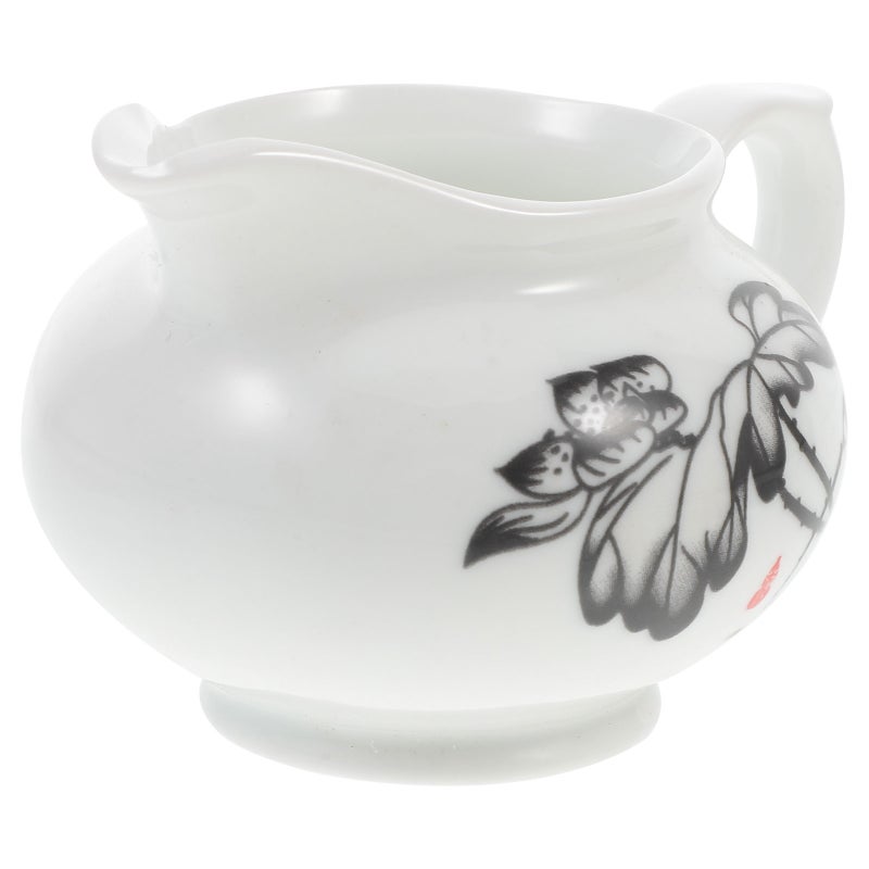 Ceramic Gravy Jug Small Sauce Jug with Smooth Handle and Spout Porcelain Sauce Boat - Image 1