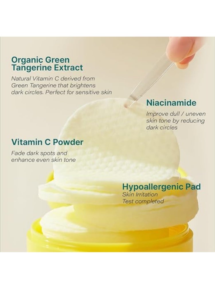 GOODAL Dark Spots & Glass Skin Solution – Goodal Green Tangerine Vita C Brightening Toner Pads (70 Sheets) - Image 4