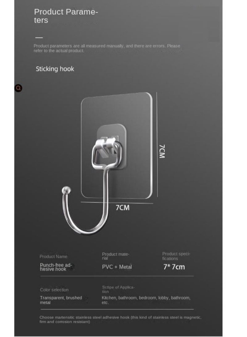 واي آند دي طقم خطافات جدارية متينة مكون من 20 قطعة Transparent 7سم - Image 3