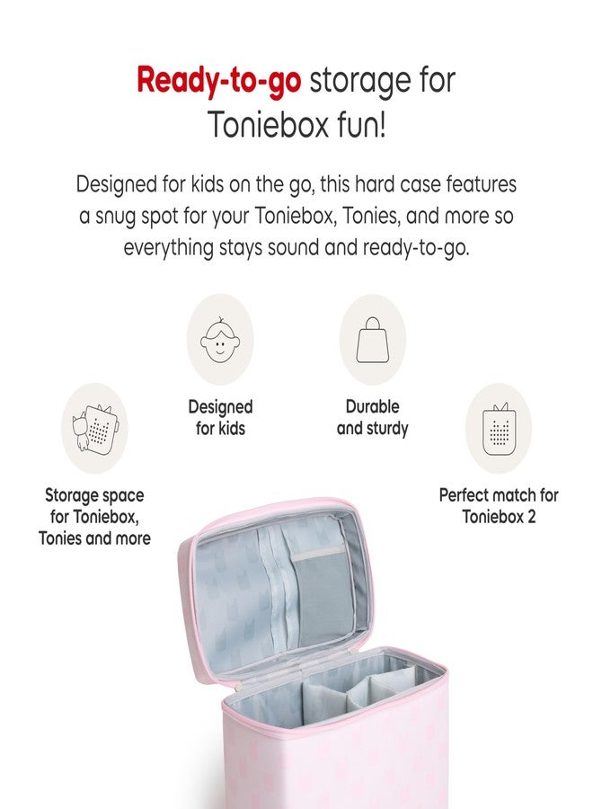 Tonies All-in-One Travel Bag - Sturdy Hard Case for Toniebox 2, Tonieplay Controller, Headphones, and 4 Figurines - Cloud Pink - Image 3
