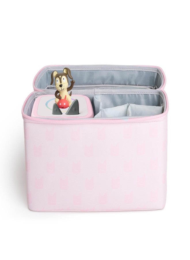 Tonies All-in-One Travel Bag - Sturdy Hard Case for Toniebox 2, Tonieplay Controller, Headphones, and 4 Figurines - Cloud Pink - Image 5