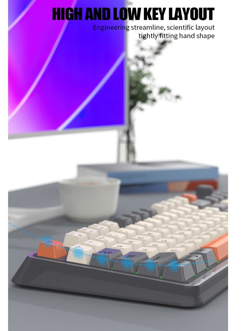 XUNFOX Rechargeable 94-Key Knob Keyboard Wireless Bluetooth Dual Mode Colorful Keyboard Computer and Laptop and Phone and ipad - Image 5