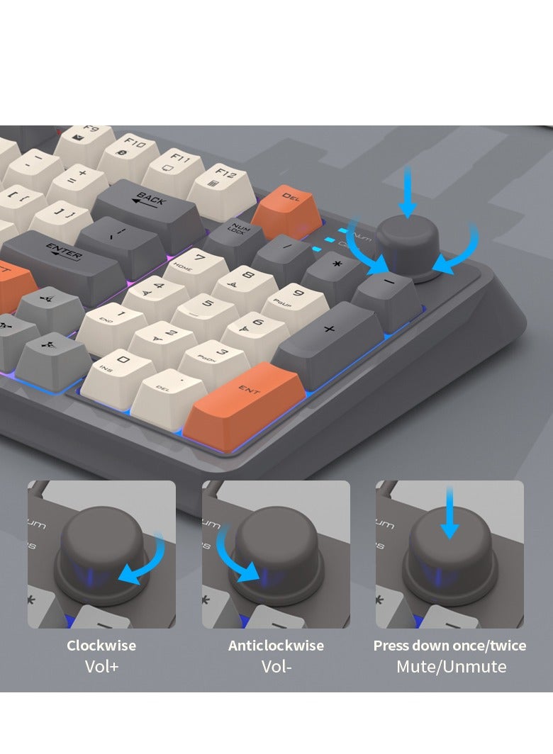 XUNFOX Rechargeable 94-Key Knob Keyboard Wireless Bluetooth Dual Mode Colorful Keyboard Computer and Laptop and Phone and ipad - Image 2