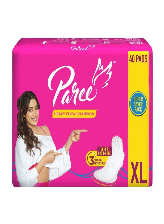 Paree Soft & Rash Free XL Sanitary Pads, 40 Pads + Paree Pariz Intimate Wash with Apple & Red Berry Extracts (100ml) - Image 2
