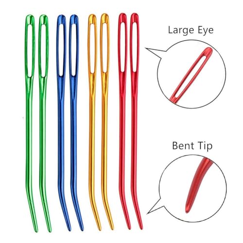 UOOU Yarn Needle,Weaving Needle Tapestry Needle Bent Needles for Crochet Large Eye Darning Needles with Storage Box for Knitting Crochet(Random Color) - Image 3